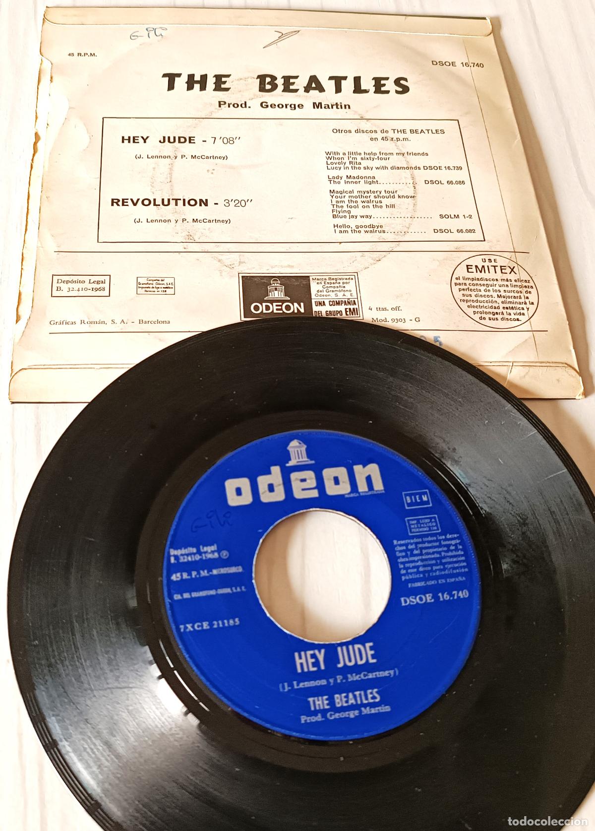 Discos de vinilo: THE BEATLES - HEY JUDE ODEON - 1968 - Foto 2