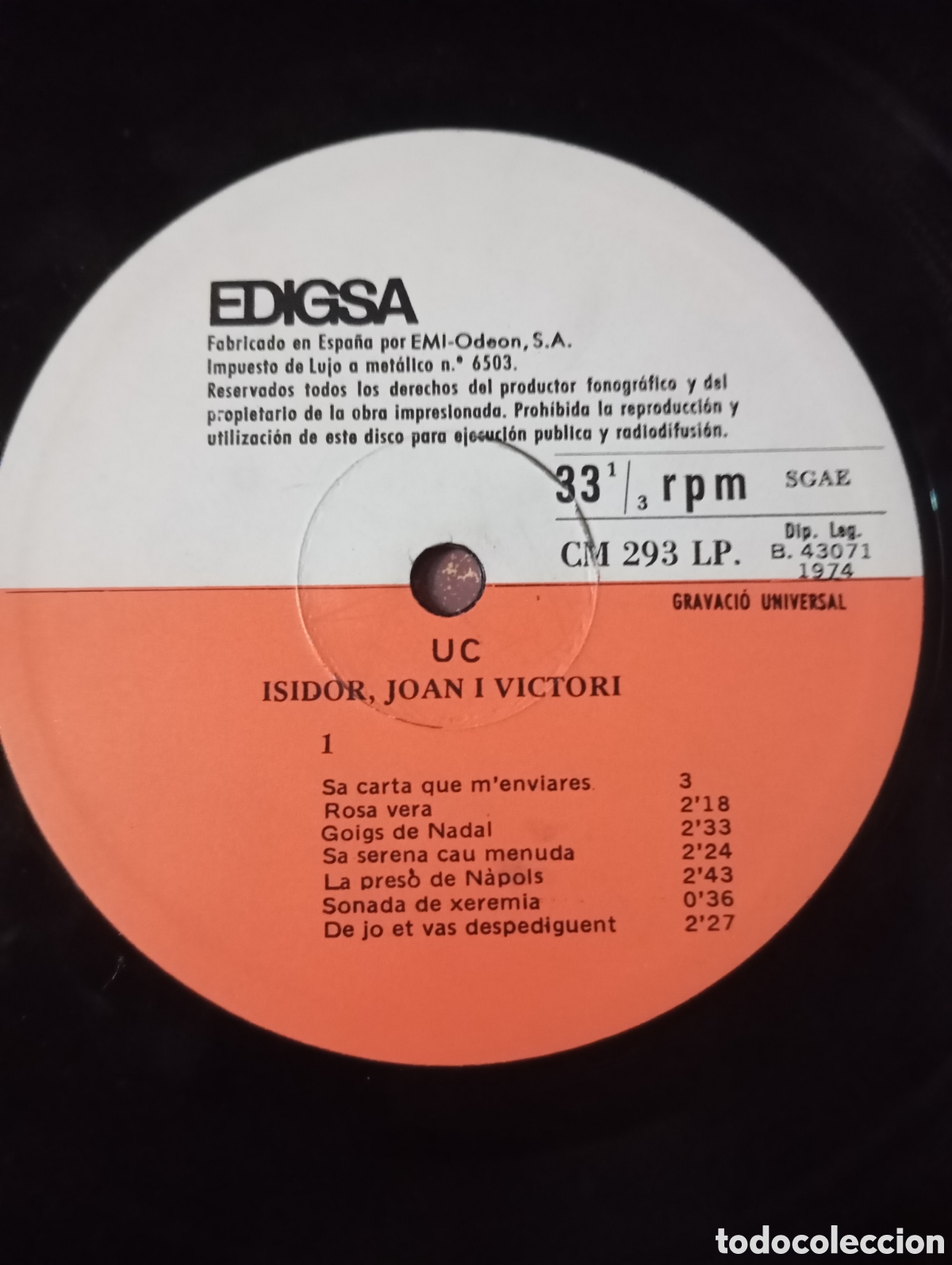 Discos de vinilo: UC - CAN&Ccedil;ONS DEIVISSA - EDIGSA - 1974 - Foto 6