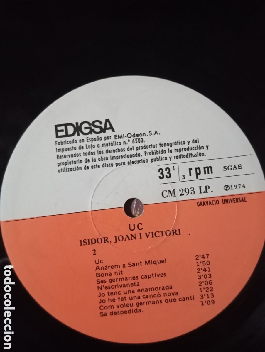 Discos de vinilo: UC - CAN&Ccedil;ONS DEIVISSA - EDIGSA - 1974 - Foto 8