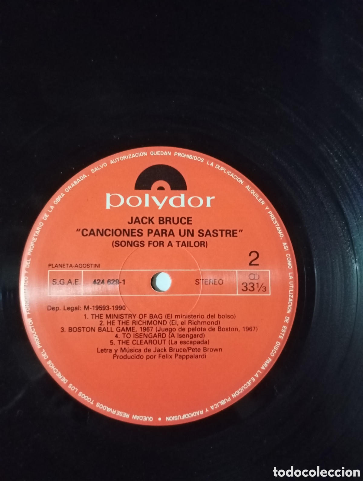 Discos de vinilo: JACK BRUCE - SONGS FOR A TAILOR - POLYDOR - 1990 - Foto 7