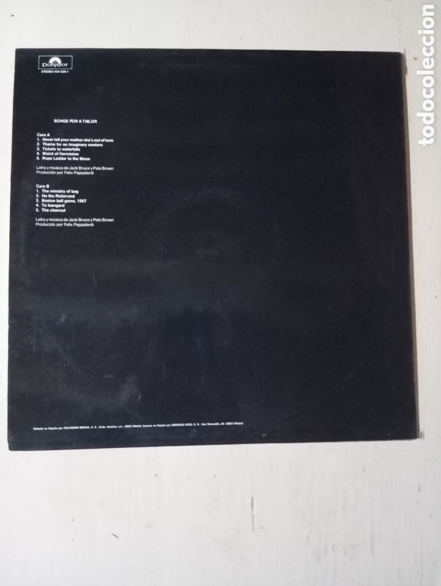 Discos de vinilo: JACK BRUCE - SONGS FOR A TAILOR - POLYDOR - 1990 - Foto 8