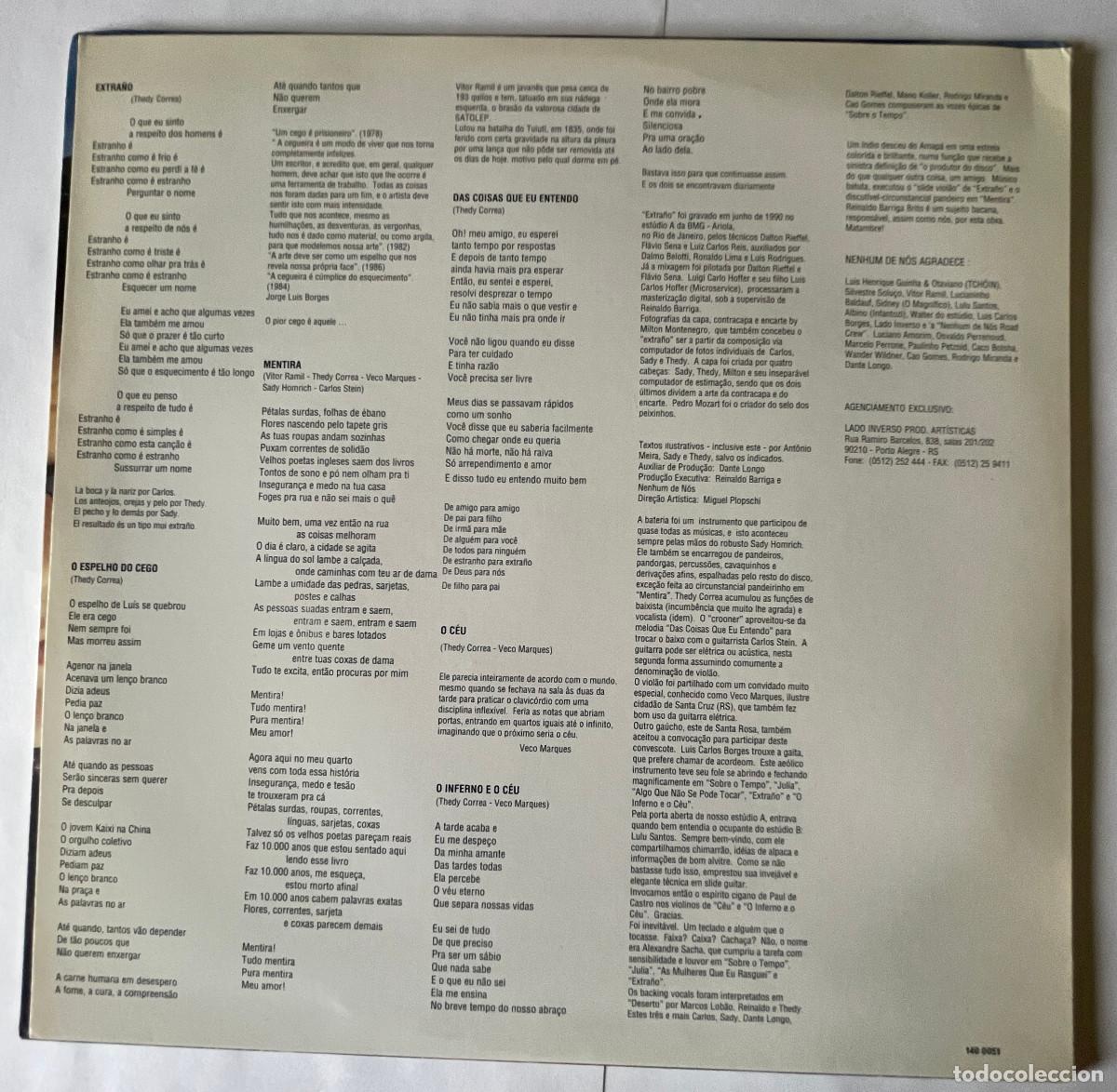 Discos de vinilo: NENHUM DE NOS / EXTRA&Ntilde;O / LP RCA 1990 / BRASIL - Foto 4
