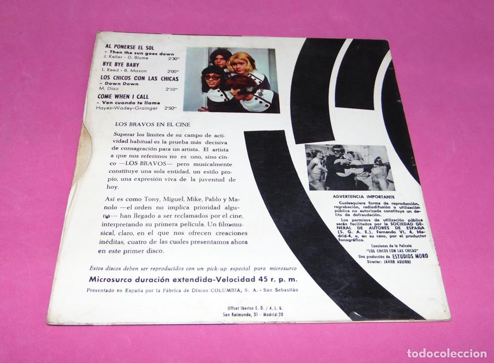 Discos de vinilo: LOS BRAVOS &ndash; Los Chicos Con Las Chicas + 3 - EP 1967 - Foto 2