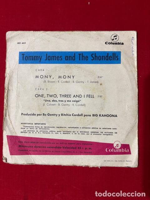 Discos de vinilo: TOMMY JAMES - MONY, MONY - SINGLE - Foto 3