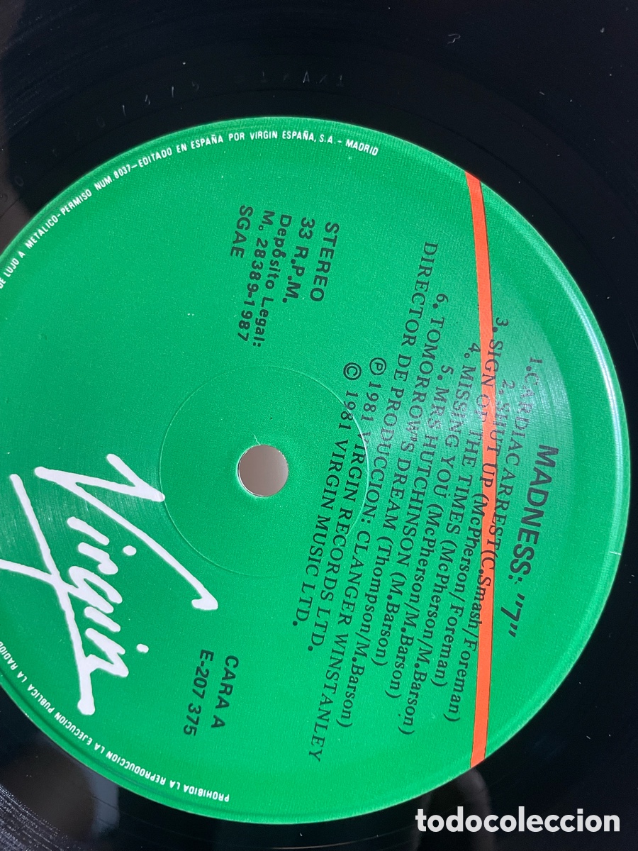 Discos de vinilo: Disco Vinilo.- Madness: 7. Virgin 1981. - Foto 4
