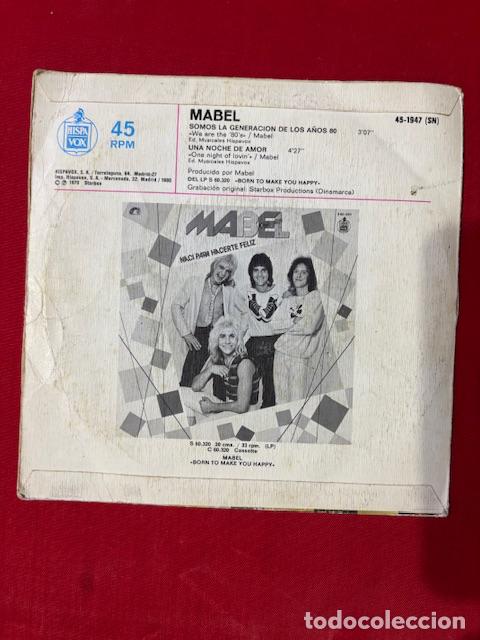 Discos de vinilo: SOMOS LA GENERACION DE LOS 80 - MABEL - SINGLE - Foto 3