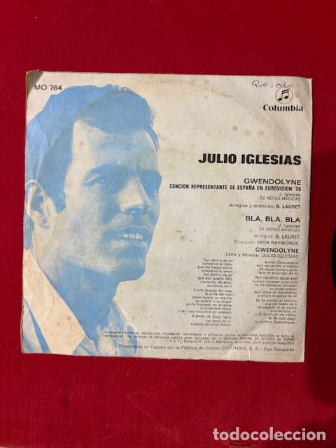 Discos de vinilo: JULIO IGLESIAS - GWENDOLYNE - SINGLE - Foto 3