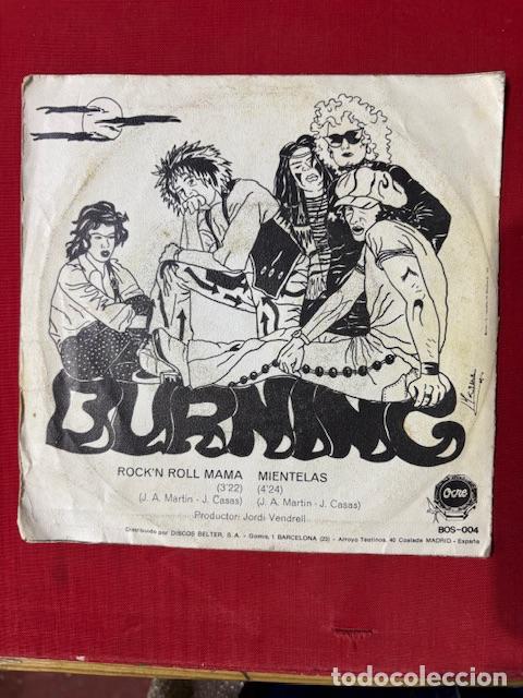 Discos de vinilo: BURNING - ROCKN ROLL MAMA- SINGLE - Foto 3