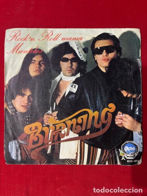 Discos de vinilo: BURNING - ROCKN ROLL MAMA- SINGLE - Foto 1