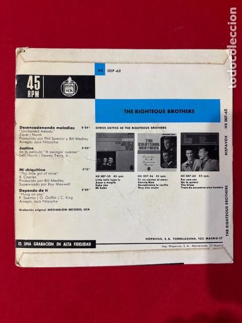Discos de vinilo: THE RIGHTEOUS BROTHERS- SINGLE - Foto 3