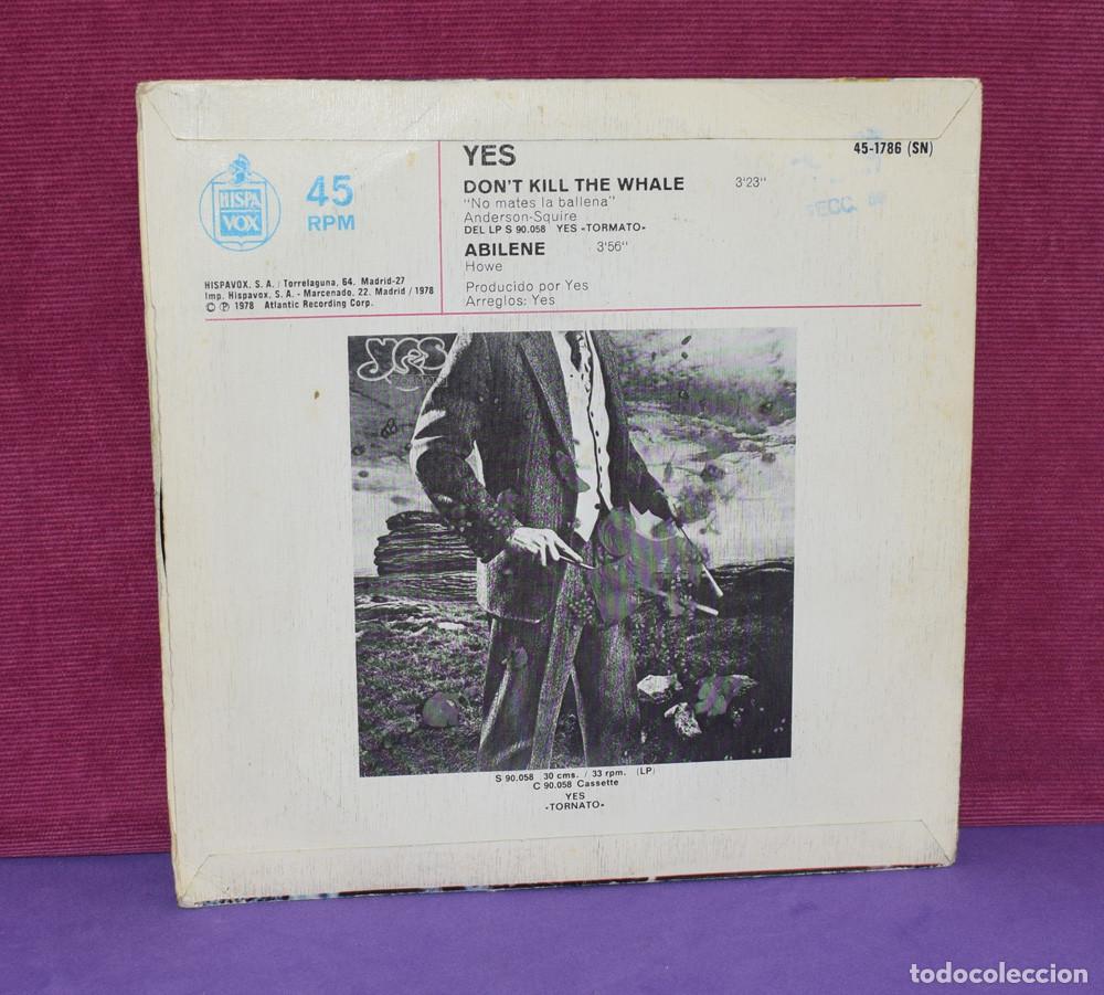 Discos de vinilo: Yes &ndash; Dont Kill The Whale - SINGLE 1978 - Foto 3
