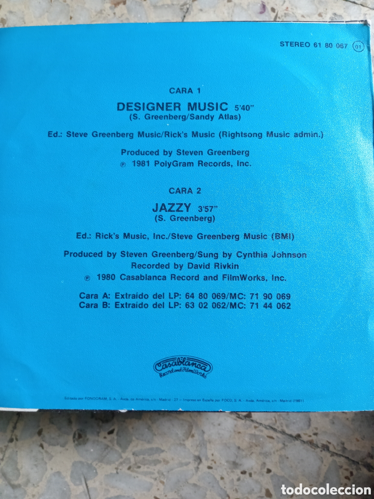 Discos de vinilo: SGL LIPPS INC DESIGNER MUSIC 1981 - Foto 2