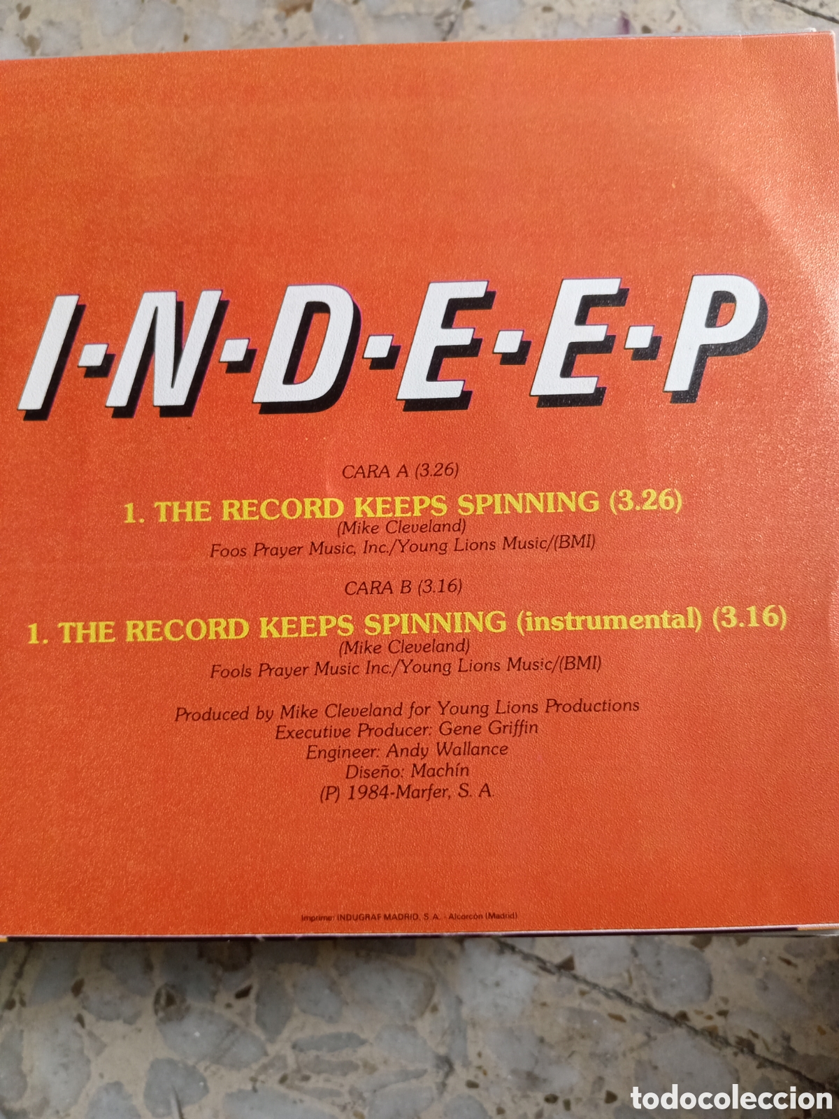 Discos de vinilo: SGL INDEEP EL DISCO SIGUE GIRANDO 1984 - Foto 2