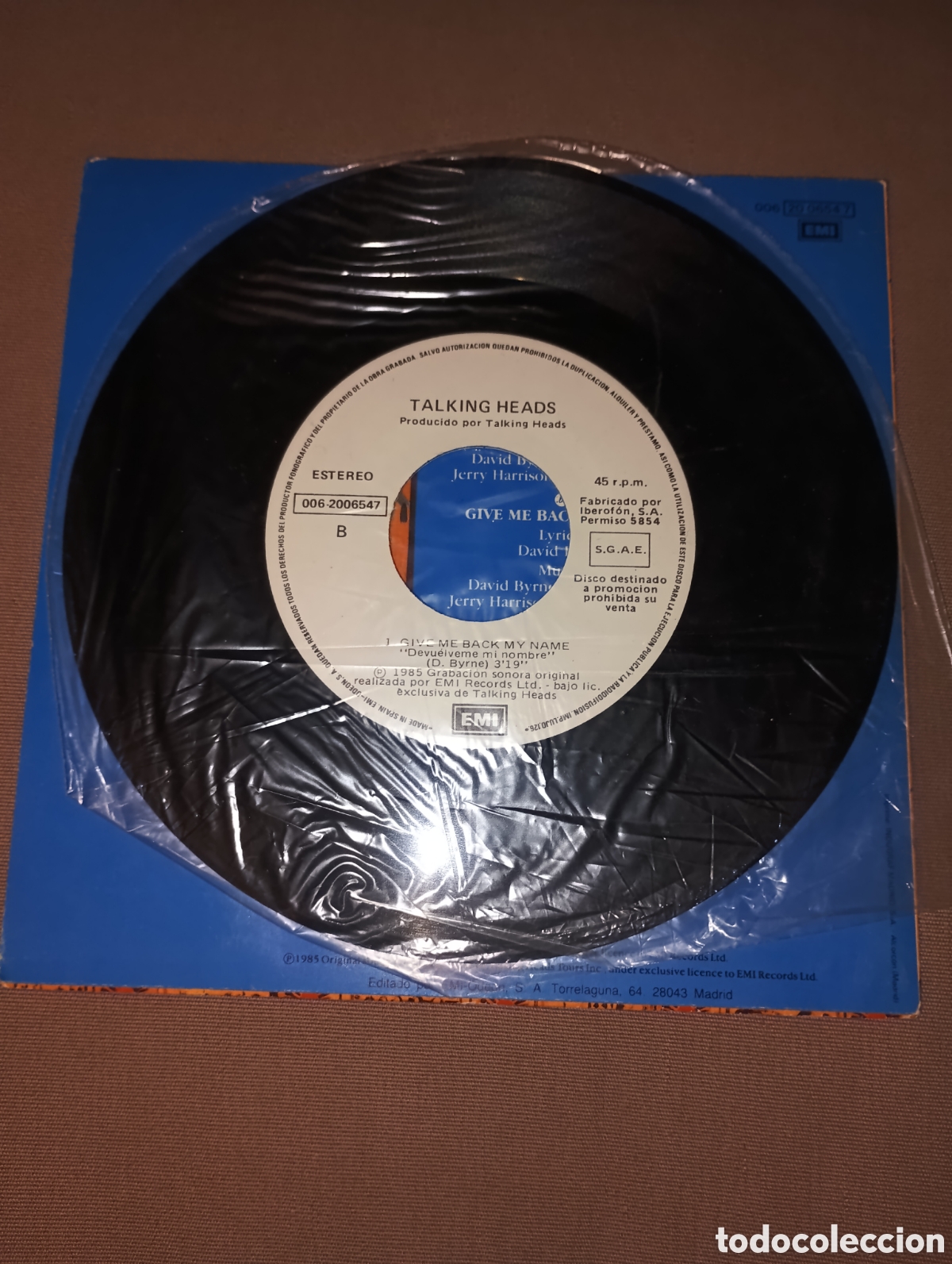 Discos de vinilo: TALKING HEADS. ( The lady dont mind ) - Foto 4