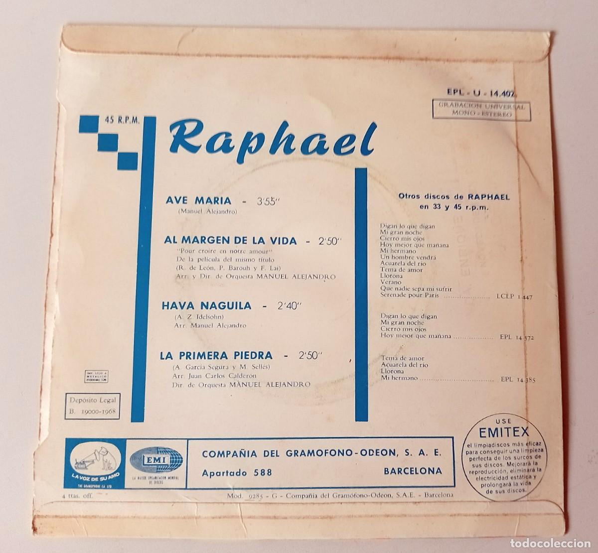 Discos de vinilo: LOTE DE 6 SINGLES EN VINILO DE RAPHAEL - Foto 5