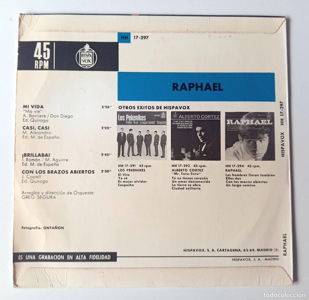 Discos de vinilo: LOTE DE 6 SINGLES EN VINILO DE RAPHAEL - Foto 9