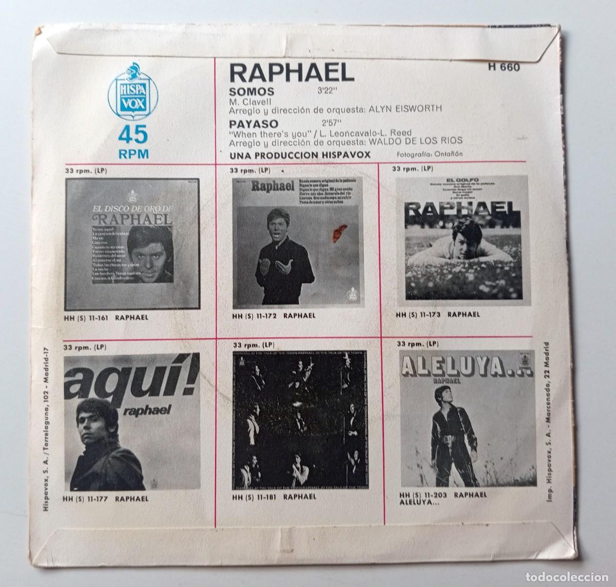 Discos de vinilo: LOTE DE 6 SINGLES EN VINILO DE RAPHAEL - Foto 11