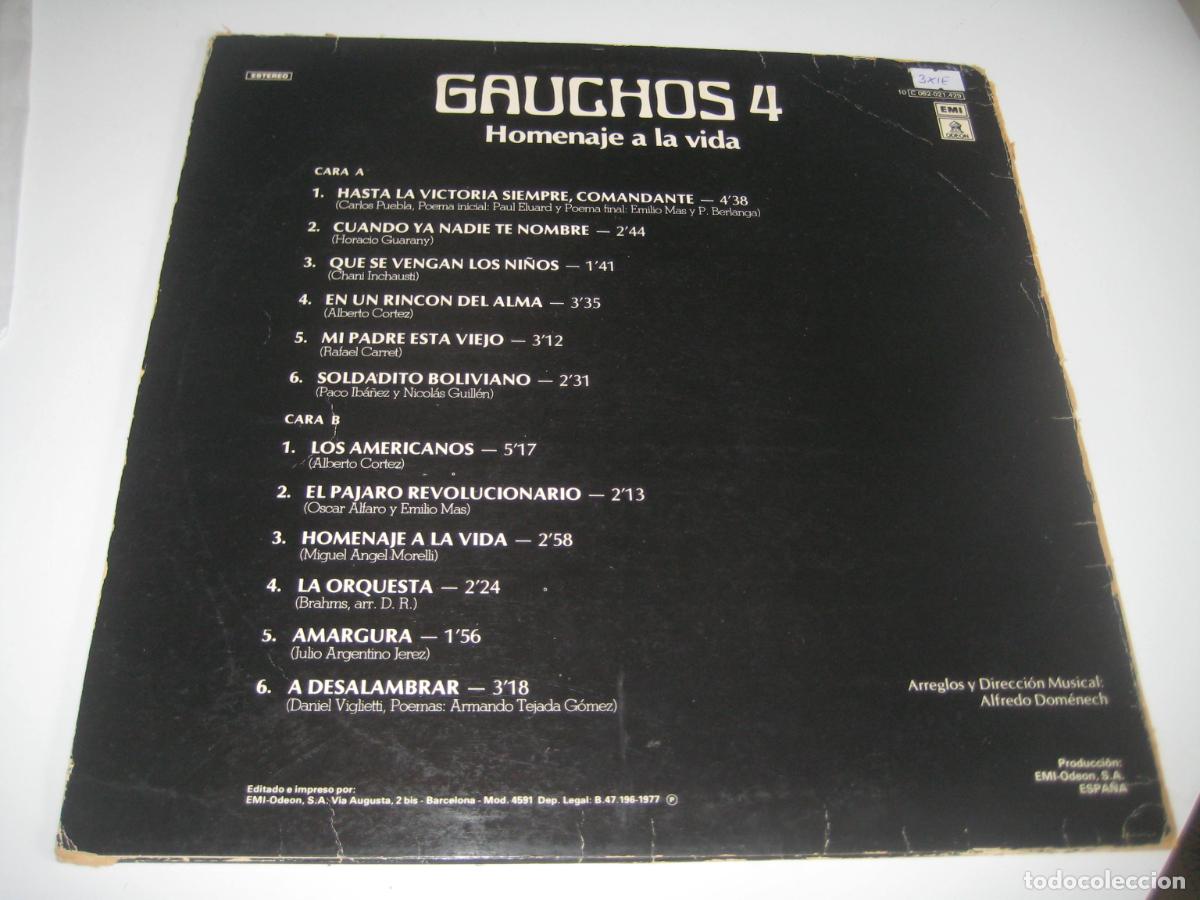 Discos de vinilo: Gauchos 4 - Homenaje a la vida LP - Foto 2