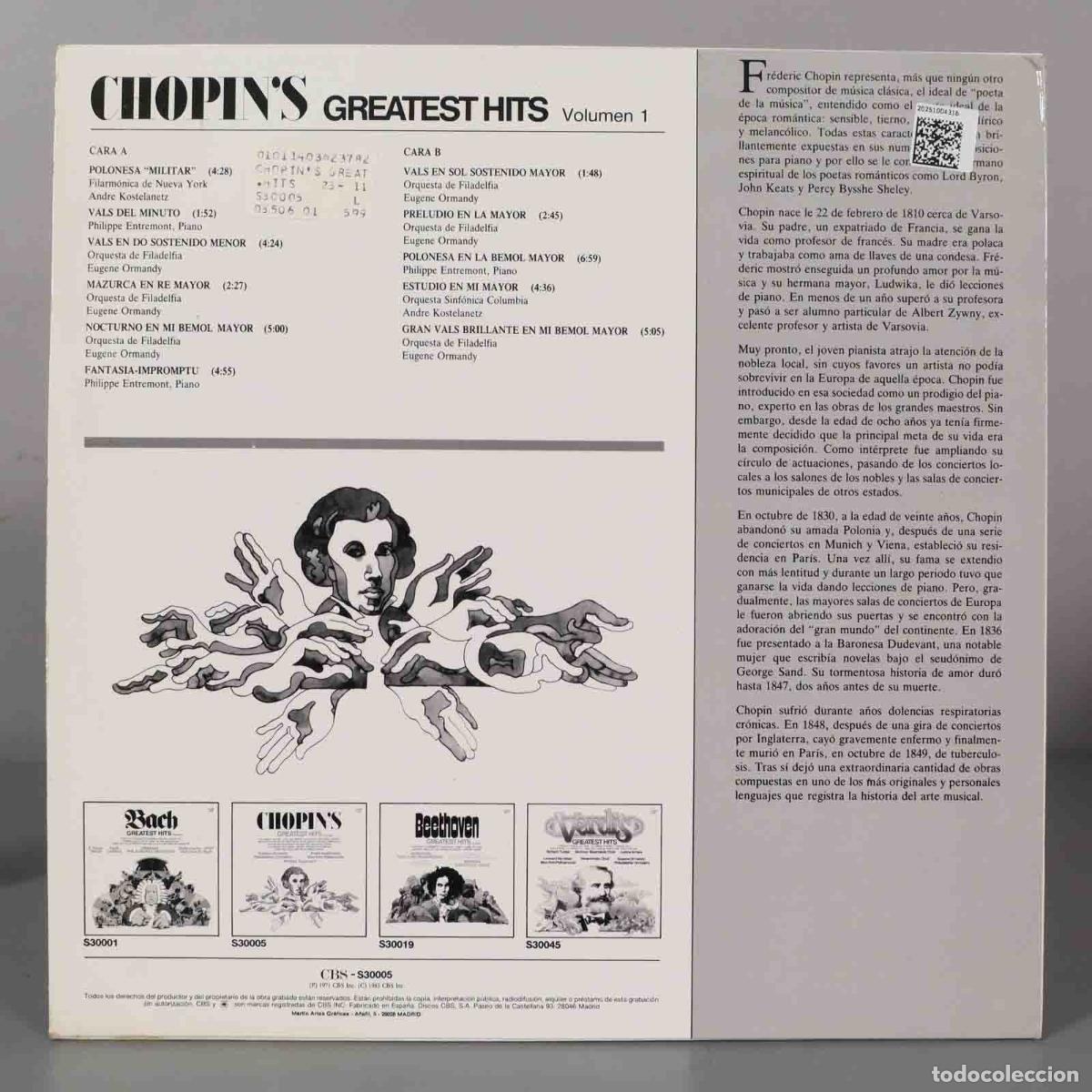 Discos de vinilo: LP. Chopin &ndash; Chopin&acute;s Greatest Hits - Foto 2