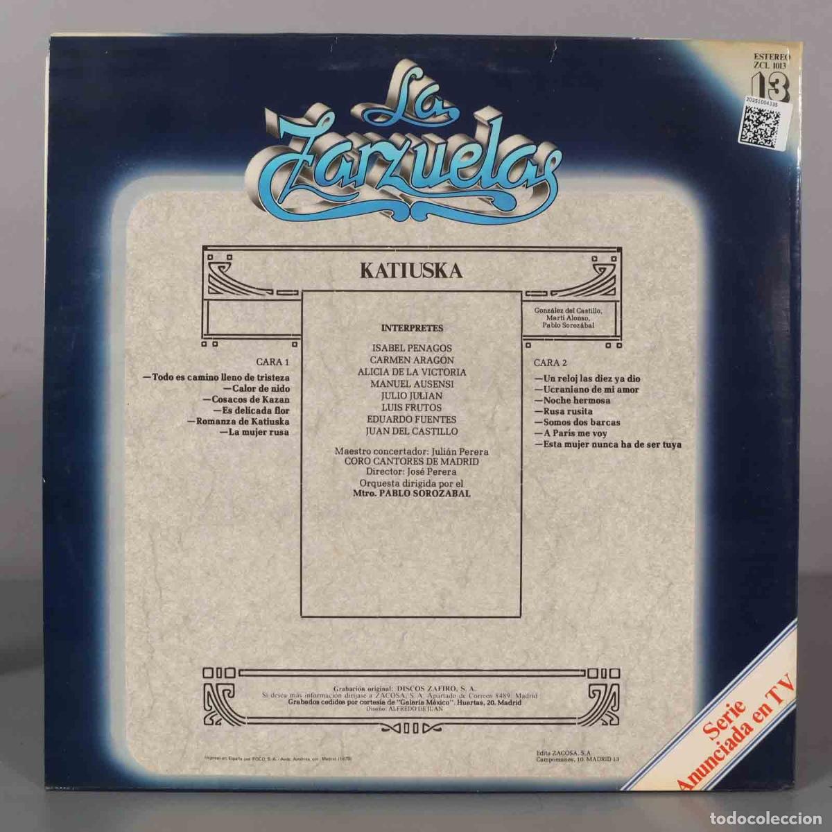 Discos de vinilo: LP. KATIUSKA SOROZABAL - Foto 2