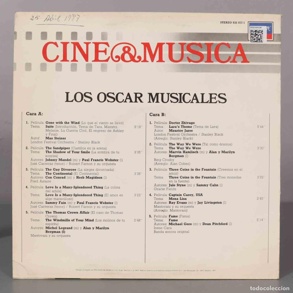 Discos de vinilo: LP. LOS OSCAR MUSICALES - Foto 2