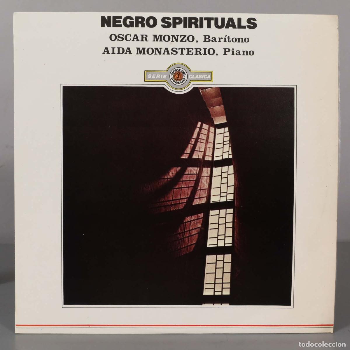 Discos de vinil: LP. NEGRO SPIRITUALS OSCAR MONZO, Bar&iacute;tono AIDA MONASTERIO, Piano