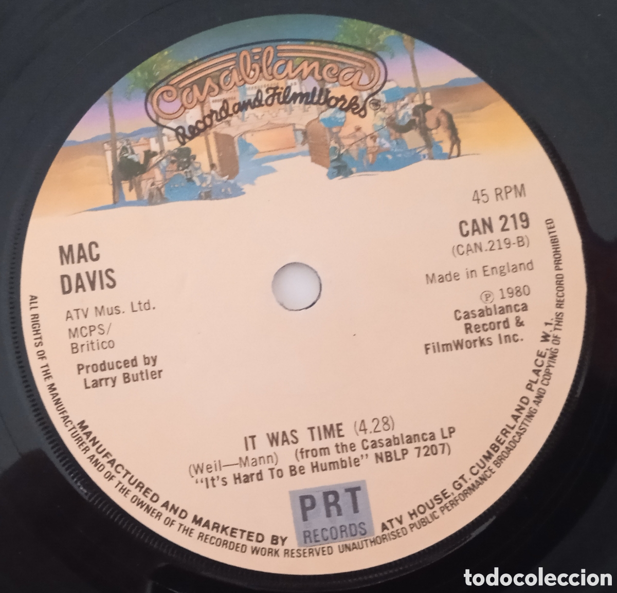 Discos de vinilo: MAC DAVIS - Tequila Sheila (1980) single - Foto 2