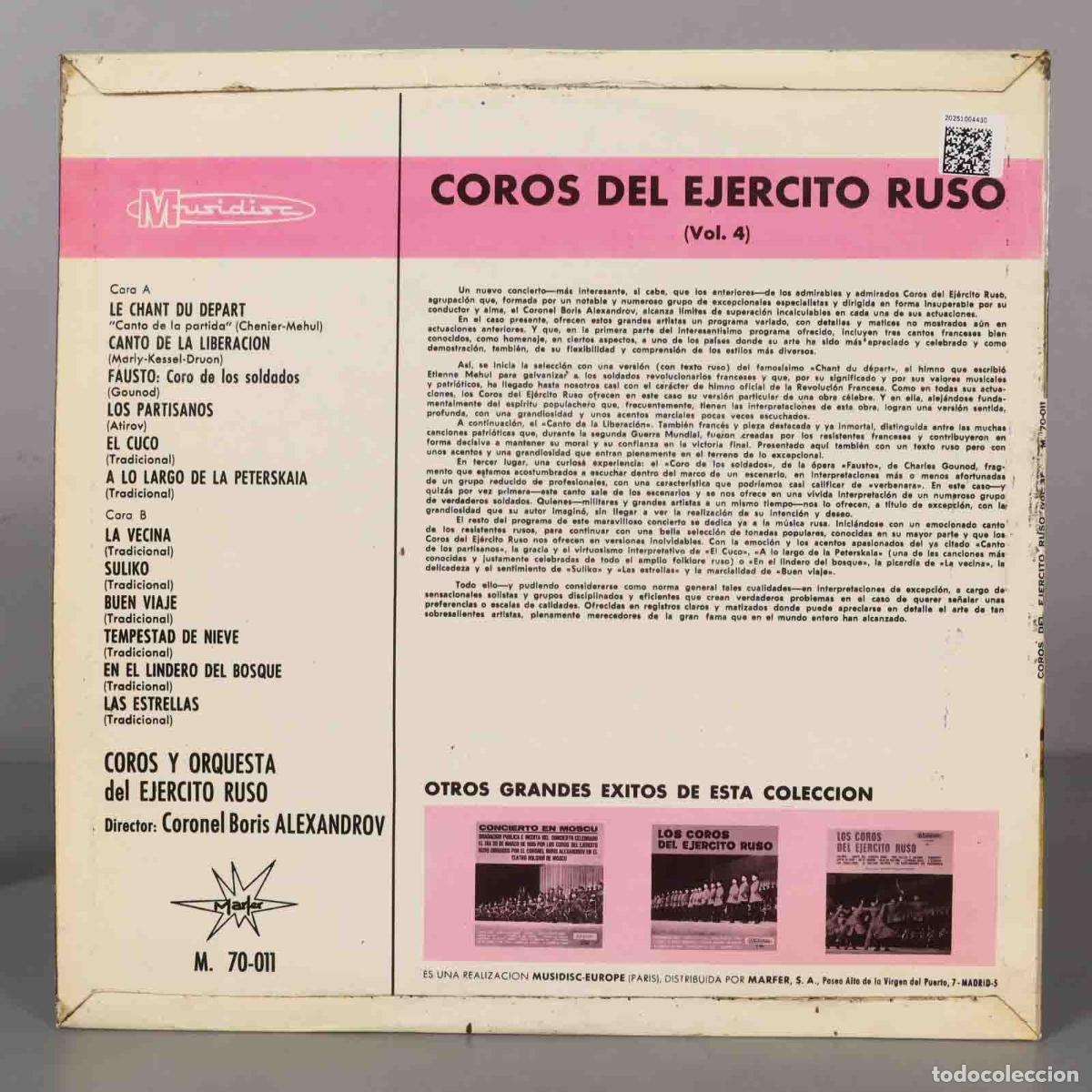 Discos de vinilo: LP. COROS DEL EJERCITO RUSO (Vol. 4) - Foto 2