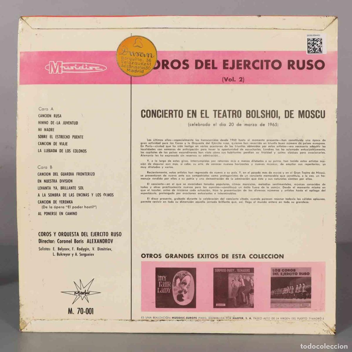 Discos de vinilo: LP. COROS DEL EJERCITO RUSO (Vol. 2) - Foto 2