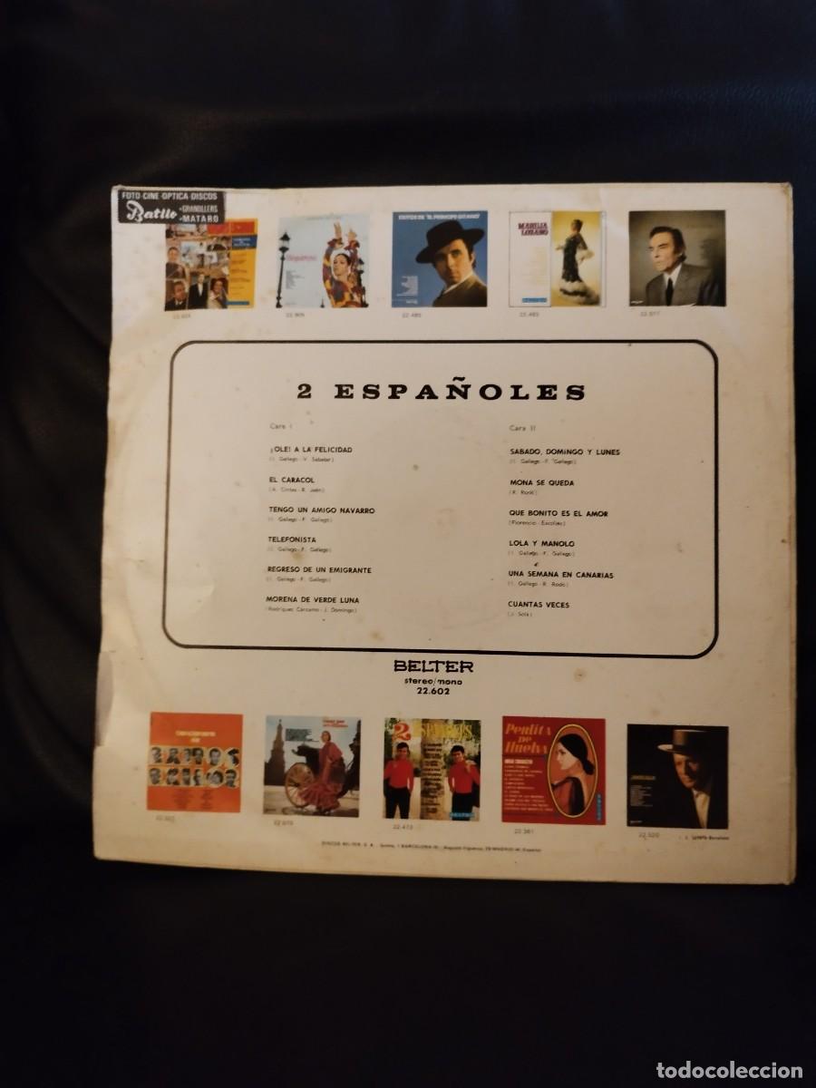Discos de vinilo: 2 Espa&ntilde;oles, 2 espa&ntilde;oles. Vinilo Lp. - Foto 3