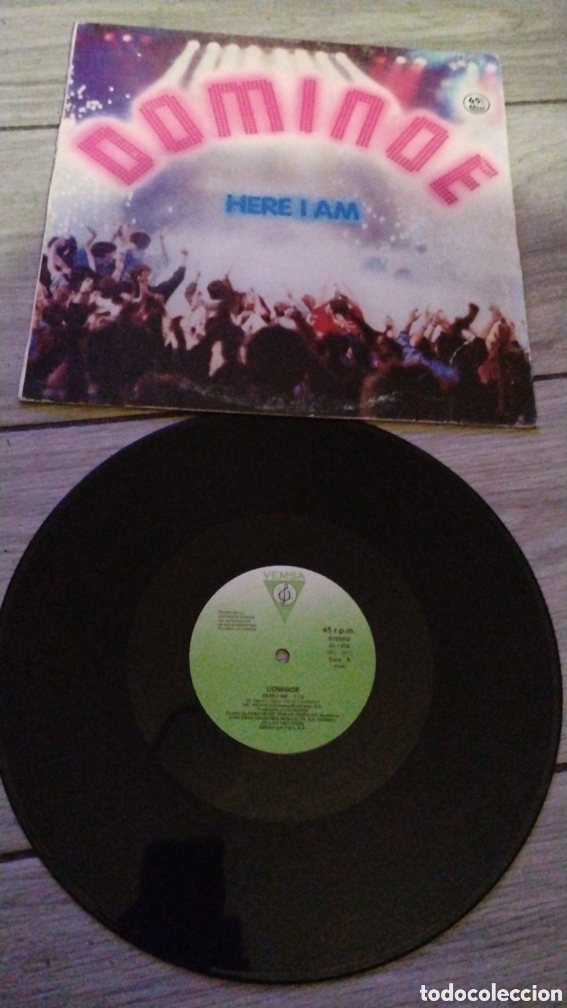 Discos de vinilo: DOMINOE-HERE I AM-MAXI-VEMSA/SPAIN-IB - Foto 1