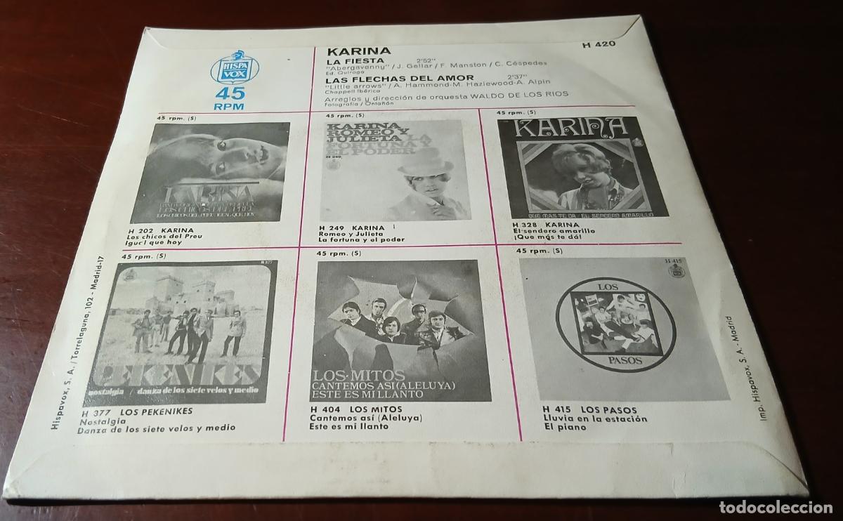 Discos de vinilo: KARINA - LA FIESTA - 1968 - SINGLE - Foto 2