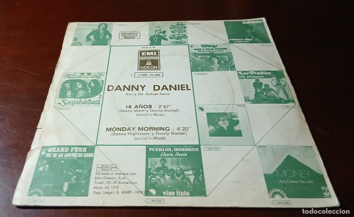 Discos de vinilo: DANNY DANIEL - 16 A&Ntilde;OS - 1973 - SINGLE - Foto 2