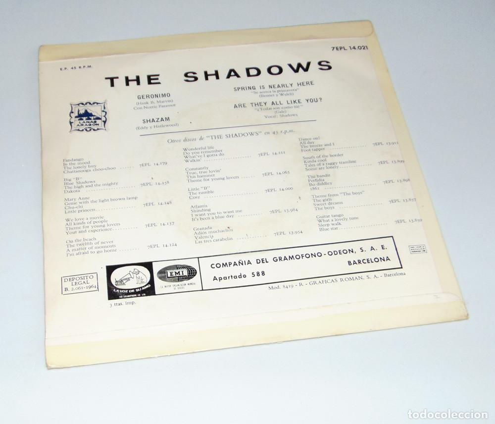 Discos de vinilo: The Shadows - GERONIMO + 3 - EP 1964 - Foto 2