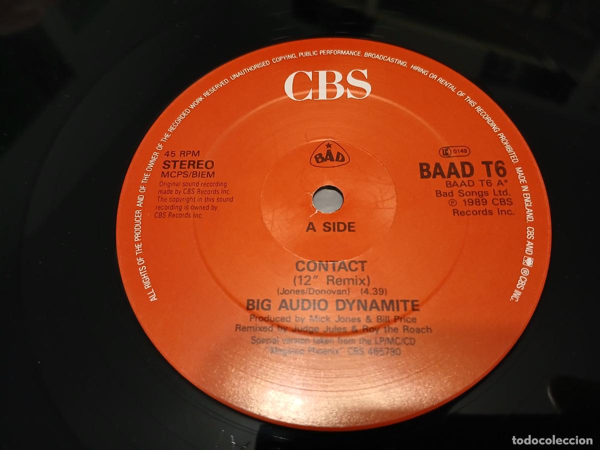 Discos de vinilo: BIG AUDIO DYNAMITE -CONTACT- (1989) MAXI-SINGLE - Foto 2