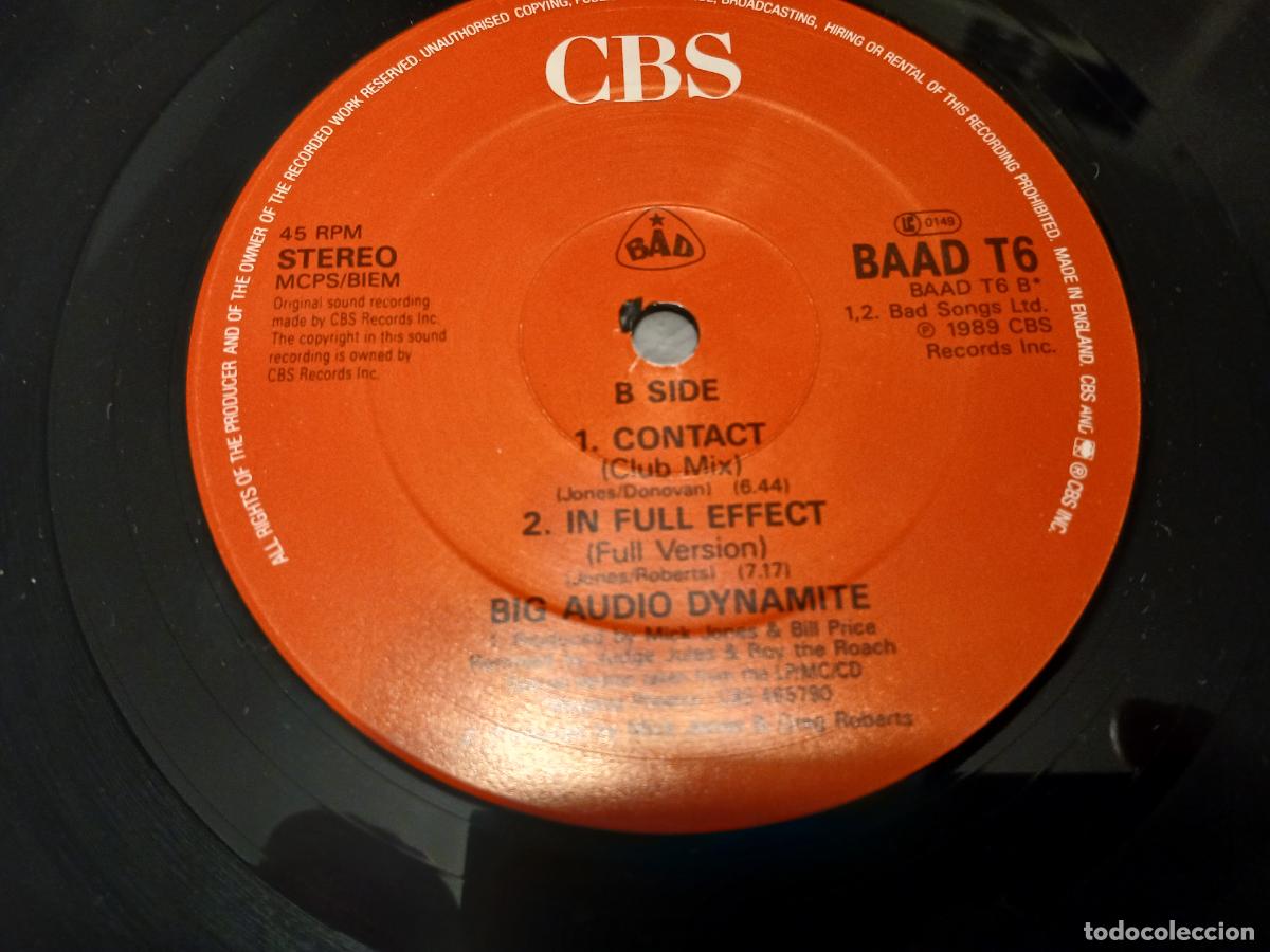 Discos de vinilo: BIG AUDIO DYNAMITE -CONTACT- (1989) MAXI-SINGLE - Foto 3