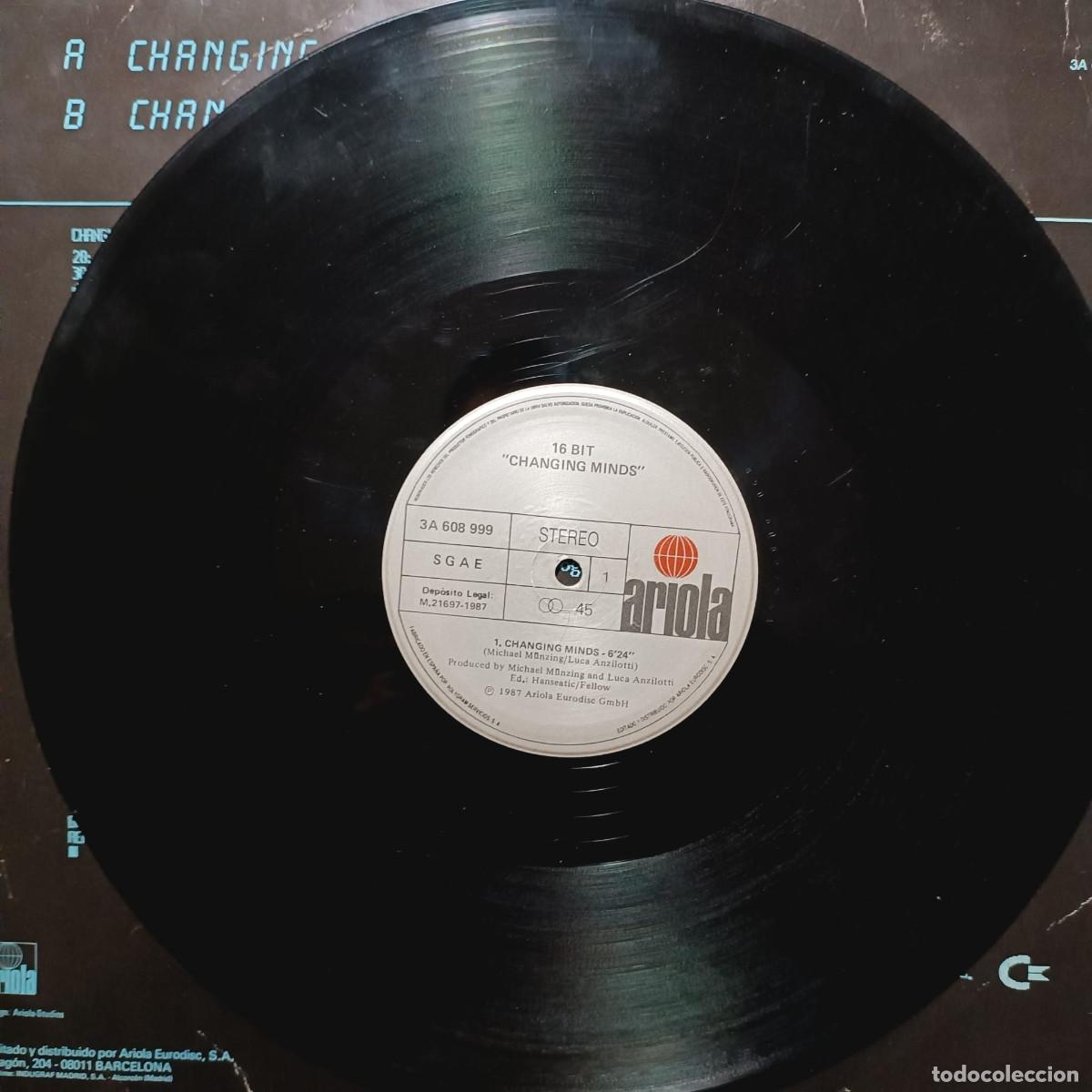 Discos de vinilo: 16 BIT &ndash; Changing Minds MAXI SINGLE 1987 - Foto 3