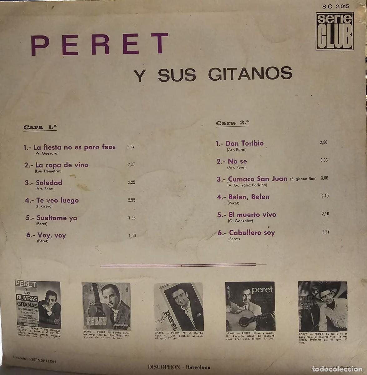Discos de vinilo: Vinilo Peret y sus gitanos (solo carcasa) - Foto 2