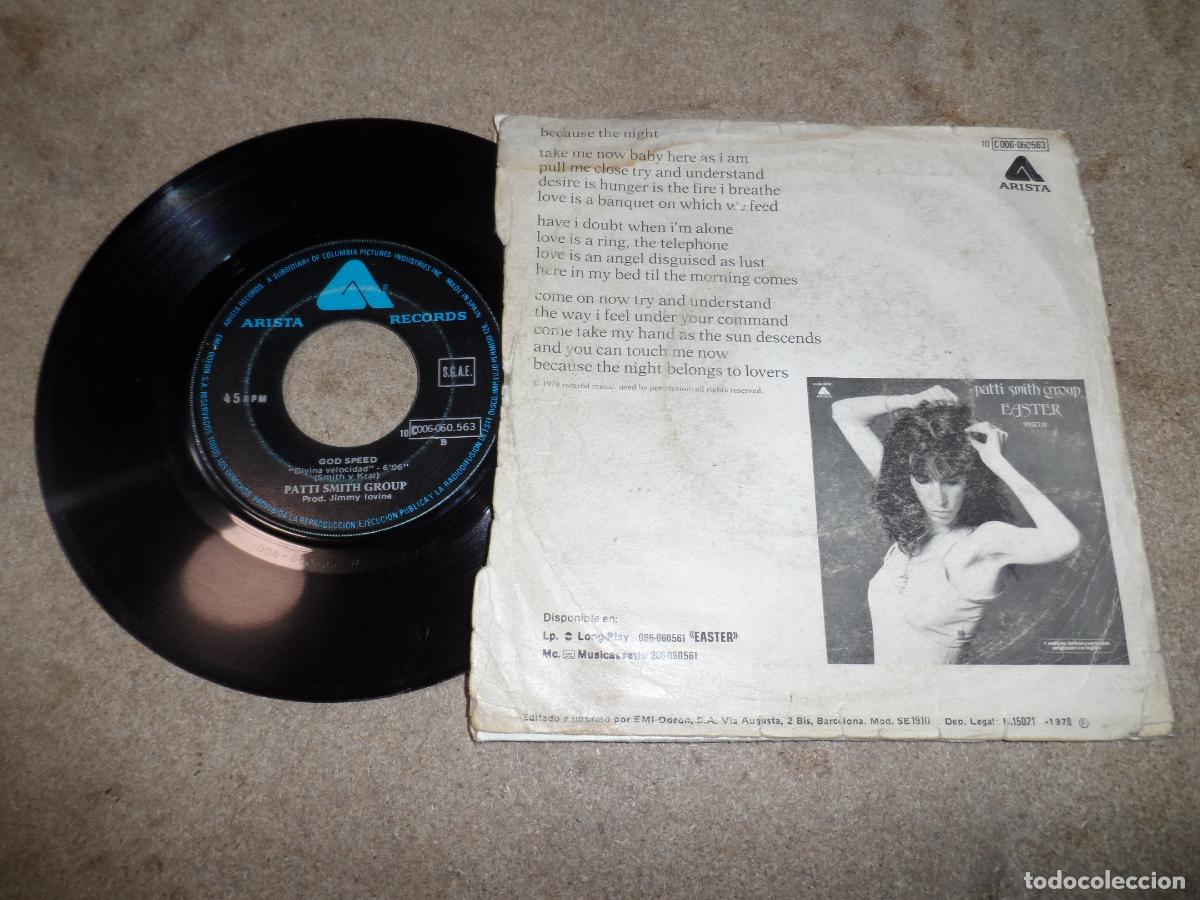Discos de vinilo: Patti Smith Group - Because the night (SPAIN 1978) - Foto 2