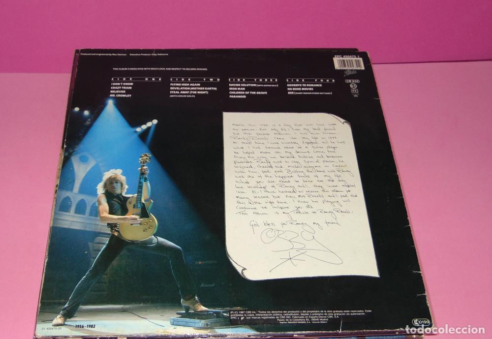 Discos de vinilo: OZZY OSBOURNE &ndash; Randy Rhoads Tribute - DOBLE LP 1987 - Foto 2