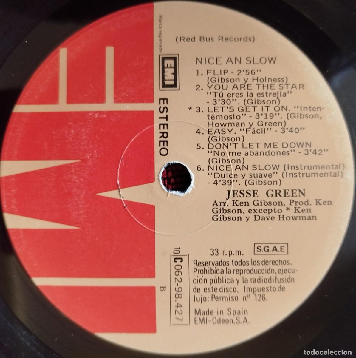 Discos de vinilo: JESSE GREEN ** Nice And Slow ** VINILO LP 1976 - Foto 4