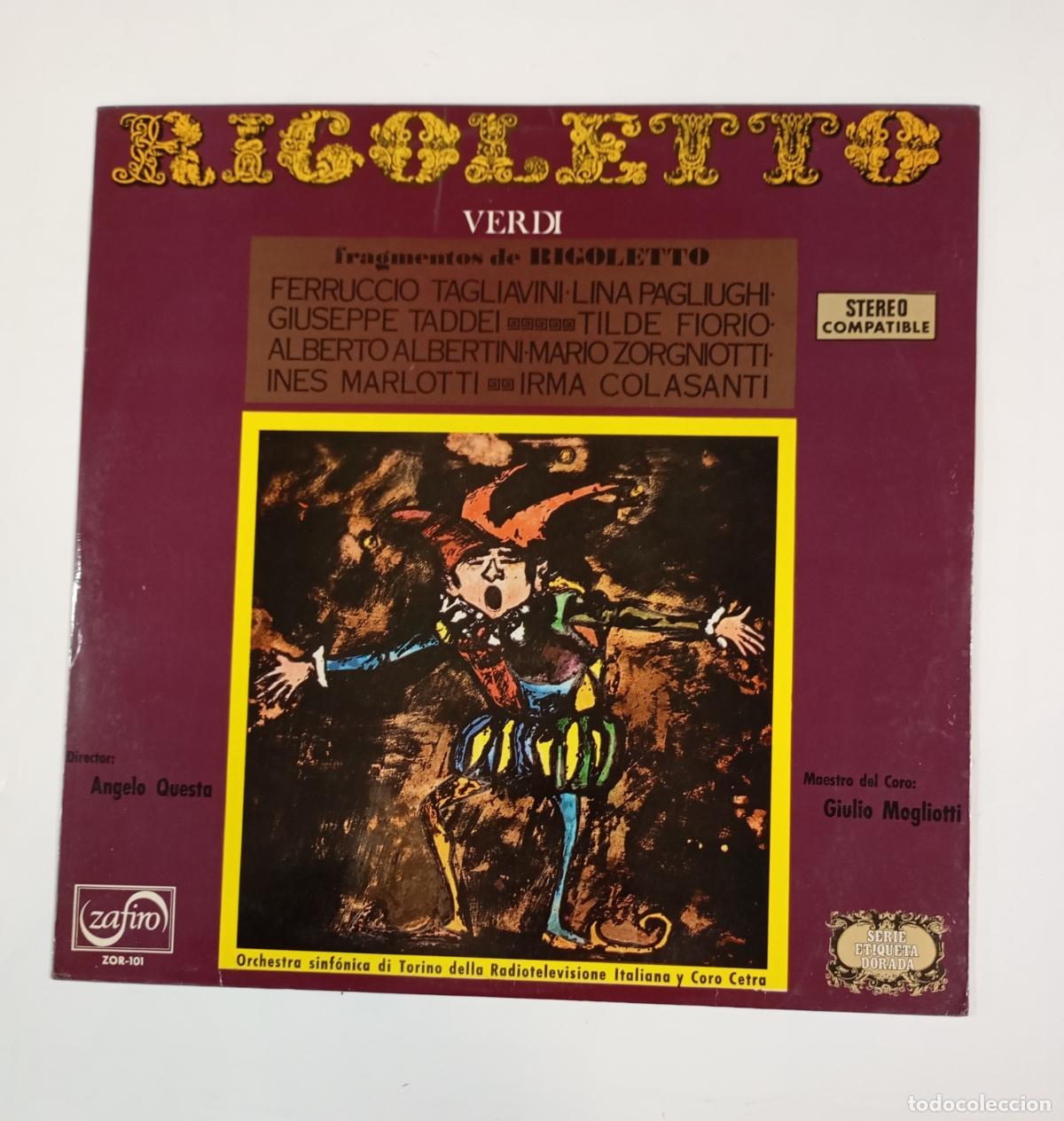 Discos de vinilo: RIGOLETTO. VERDI. ANGELO QUESTA. LP. TDKLP2 - Foto 1