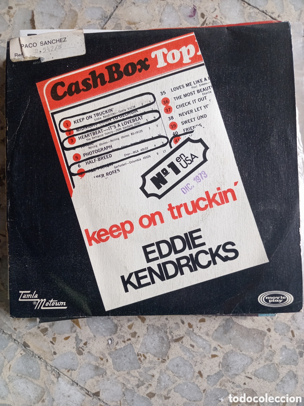 Discos de vinilo: SGL EDDIE KENDRICKS KEEP ON TRUCKIN 1973 - Foto 1