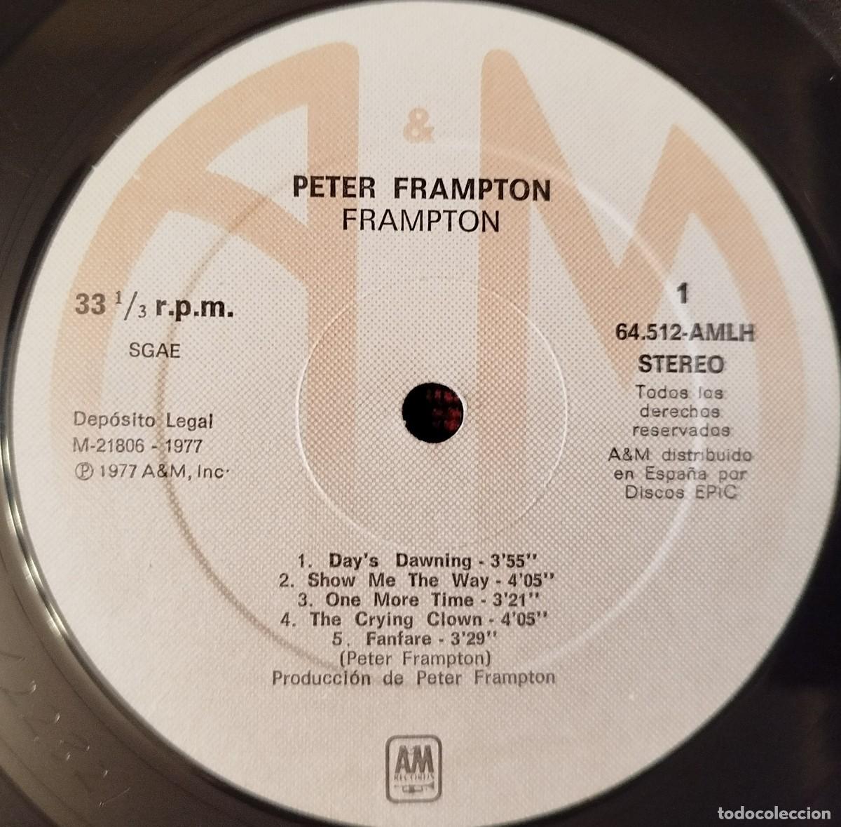 Discos de vinilo: PETER FRAMPTON ** Frampton ** VINILO LP ORIGINAL 1977 - Foto 3