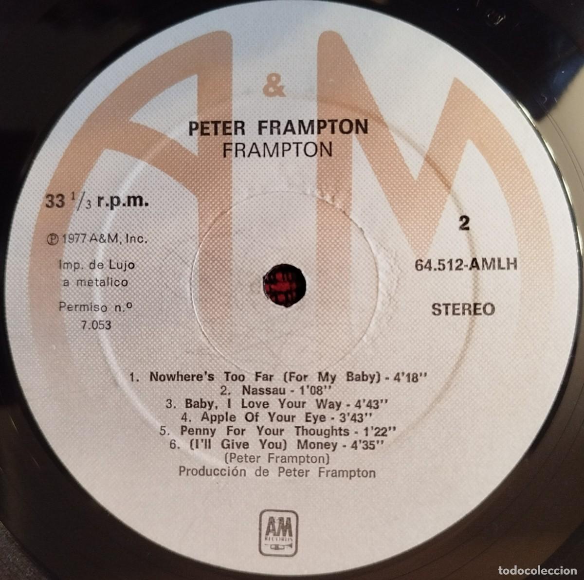 Discos de vinilo: PETER FRAMPTON ** Frampton ** VINILO LP ORIGINAL 1977 - Foto 4