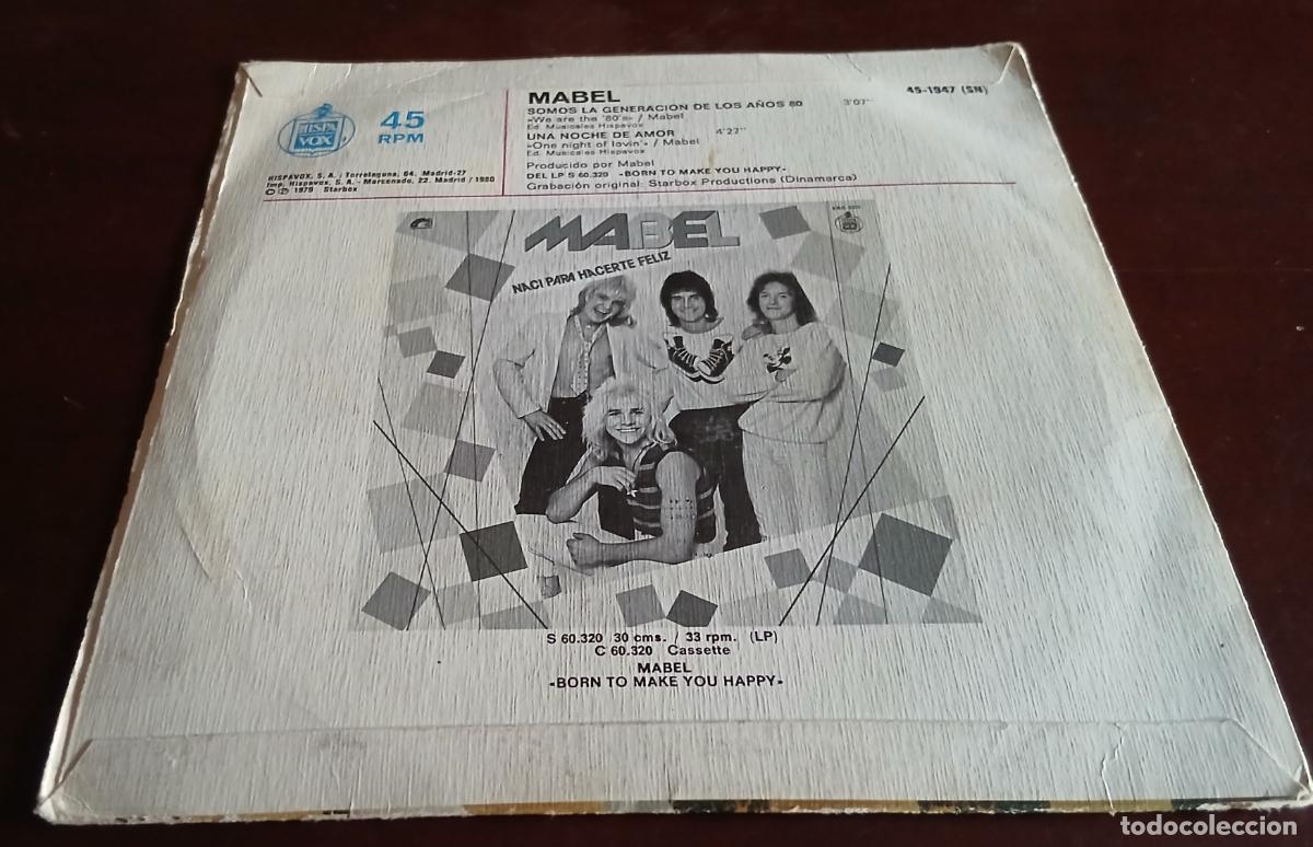 Discos de vinilo: MABEL - SOMOS LA GENERACION DEL 80 - SINGLE - 1980 - Foto 2