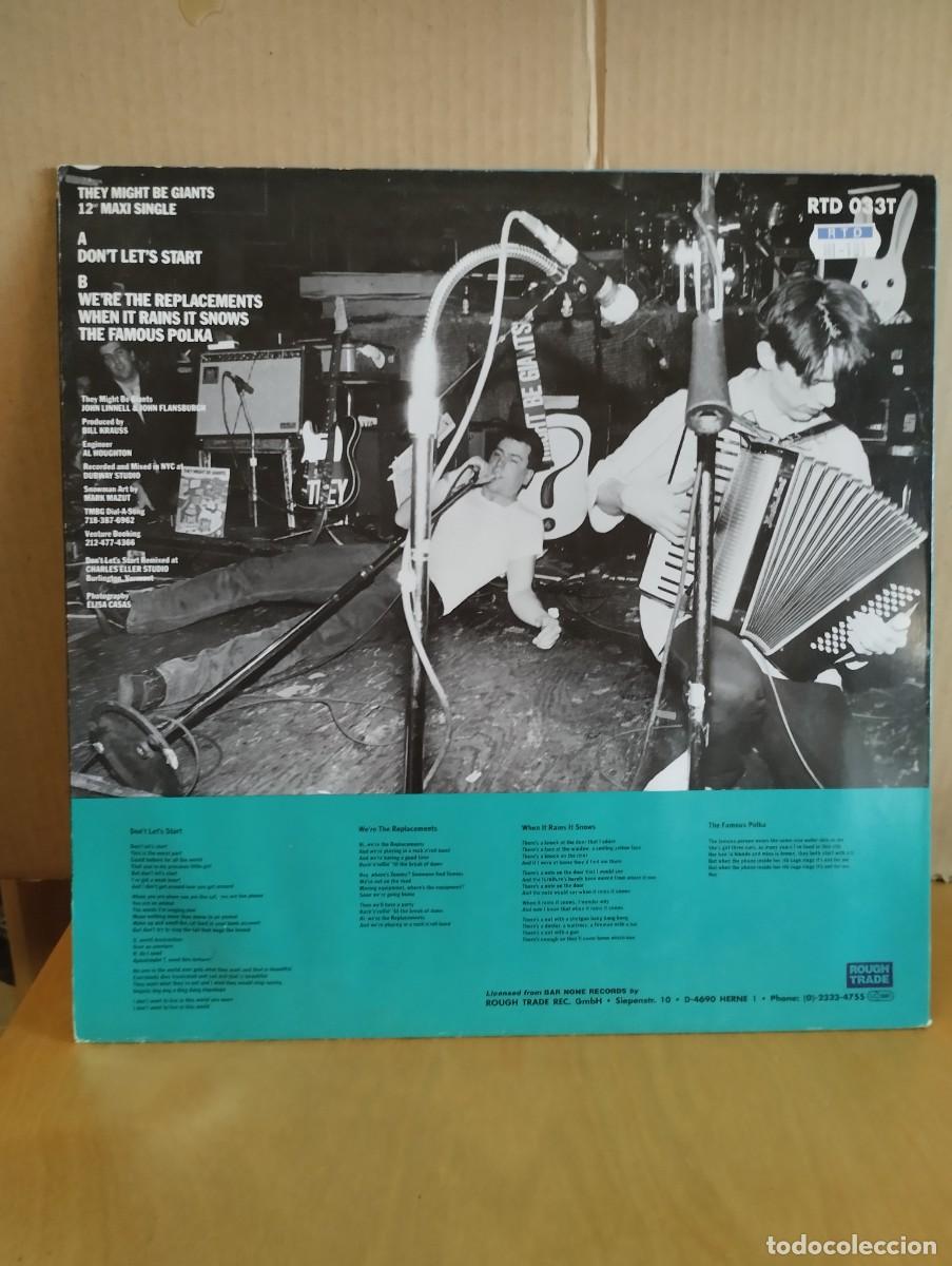 Discos de vinilo: THEY MIGHT BE GIANTS ------ DON&acute;T LET&acute;S START-- MAXI- SINGLE - Foto 2
