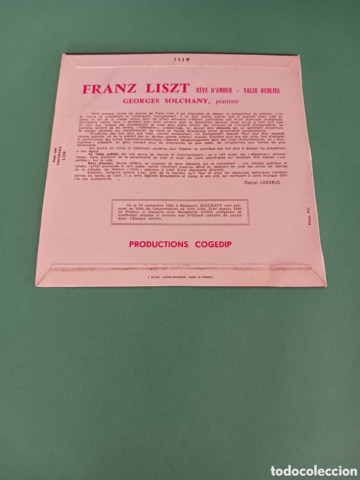 Discos de vinilo: FRANZ LISZT, single. - Foto 4