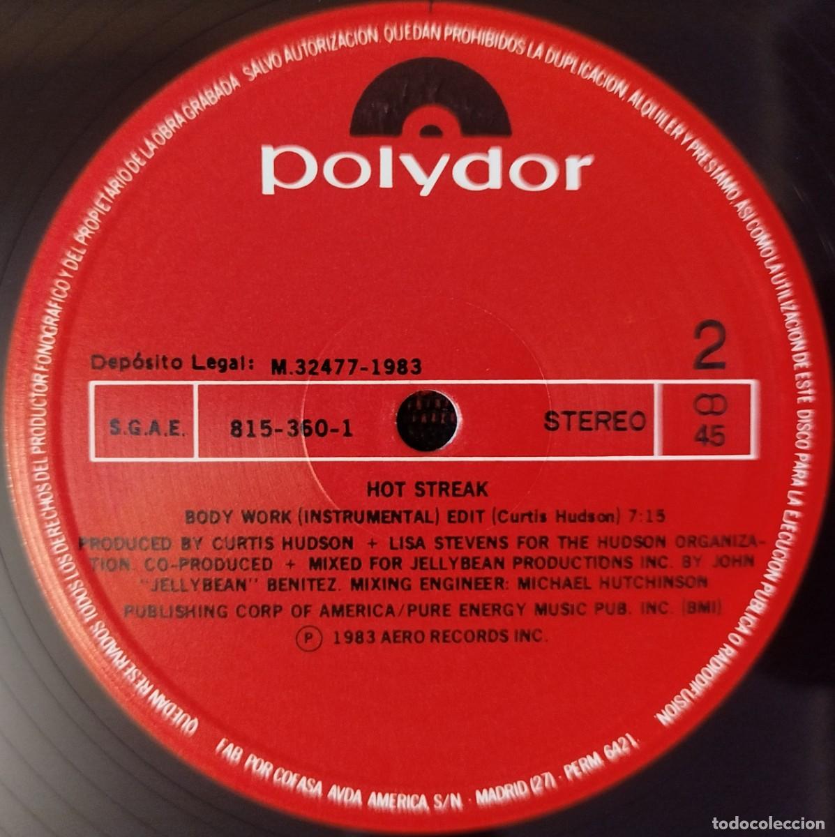 Discos de vinilo: HOT STREAK ** Body Work ** MAXI SINGLE VINILO 1983 - Foto 4