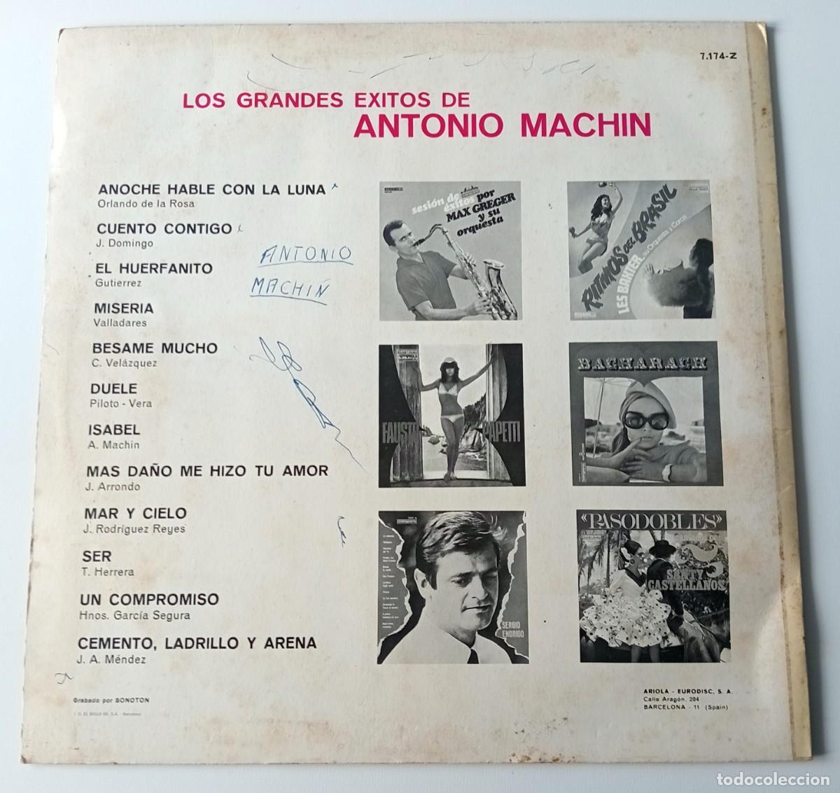 Discos de vinilo: LP LOS GRANDES EXITOS DE ANTONIO MACHIN - Foto 2